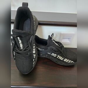 Furuian Lightweight Indestructible Steel Toe Sneakers Black/White Accents